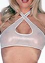 Metallic Mesh Choker Hole Top