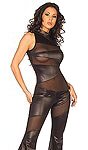 Wet-Look Slash Jumpsuit