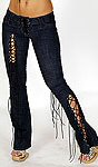 4 Hole Leather Laces Jeans