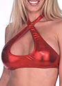 Metallic Choker Hole Top