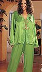 Plus Size Charmeuse and Lace Pajamas