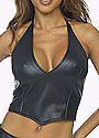 Pleather Plunge Halter Top