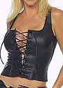 Pleather Lace-Up Vest