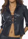 Pleather Lace-Up Jacket