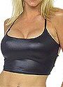 Wet-Look Lace-Up Crop Top