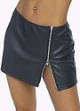 Pleather 11" Zip Front Mini Skirt