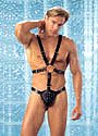 Mens Leather Studded Harness