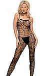 Sheer Spider Web Open Crotch Bodystocking