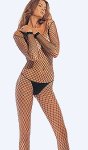 Lycra Long Sleeve Open Crotch Bodystocking