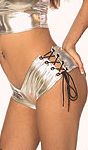 Metallic Side lace Up V Shorts