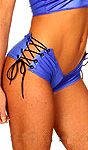Wet-Look Side Lace Up V Shorts
