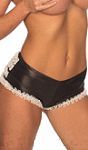Wet-Look Ruffle Boy Shorts