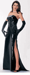 Long Vinyl High Slit Dress