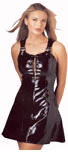Vinyl Lace Up Flare Dress