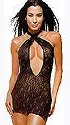 Cross Neck Key Hole Halter Dress