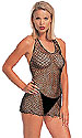 Lycra Industrial Fishnet Halter Dress