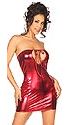 Metallic V-Key Tube Dress