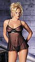 Patent and Mesh Babydoll